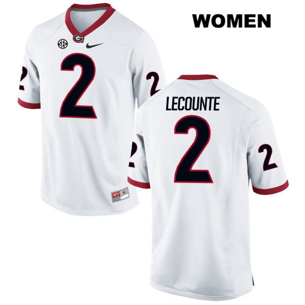 Georgia Bulldogs Women's Richard LeCounte #2 NCAA Authentic White Nike Stitched College Football Jersey LRN5456ME